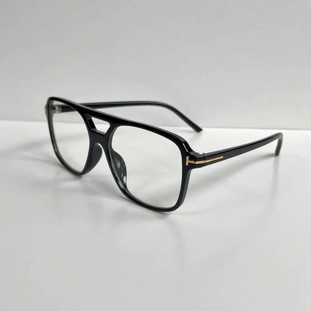 vintage style black rounded square glasses